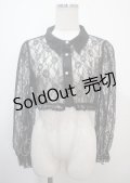 axes femme POETIQUE / レースクロップドブラウス M 黒 Y-25-03-26-074-AX-BL-SZ-ZY