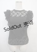 axes femme POETIQUE / 前後2WAYレースフリルプルオーバー M 黒 Y-25-03-26-076-AX-TO-SZ-ZY