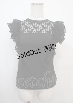 画像1: axes femme POETIQUE / 前後2WAYレースフリルプルオーバー M 黒 Y-25-03-26-076-AX-TO-SZ-ZY