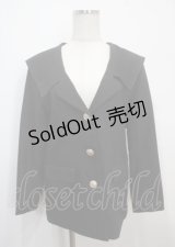 axes femme POETIQUE / セーラーカラーロングジャケット M 黒 Y-25-03-26-079-AX-JA-SZ-ZY