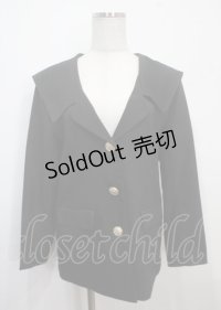 axes femme POETIQUE / セーラーカラーロングジャケット M 黒 Y-25-03-26-079-AX-JA-SZ-ZY