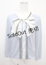 axes femme / タイ付きブラウス風プルオーバー M サックス Y-25-03-26-080-AX-TO-SZ-ZY