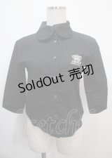 CHOICE / 王冠刺繍ブラウス  黒 Y-25-03-26-083-PU-BL-SZ-ZY