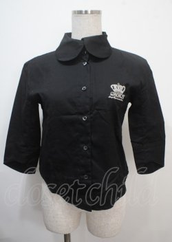 画像1: CHOICE / 王冠刺繍ブラウス  黒 Y-25-03-26-083-PU-BL-SZ-ZY