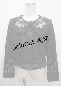 axes femme NOSTALGIE / 花刺繍デニムジャケット F 黒 Y-25-03-26-089-AX-JA-SZ-ZY