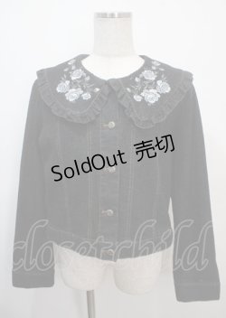 画像1: axes femme NOSTALGIE / 花刺繍デニムジャケット F 黒 Y-25-03-26-089-AX-JA-SZ-ZY