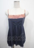 OZZ ANGELO / バック編み上げキャミ  紺 Y-25-03-26-100-OO-TO-SZ-ZY