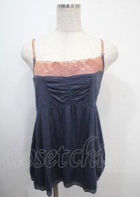 OZZ ANGELO / バック編み上げキャミ  紺 Y-25-03-26-100-OO-TO-SZ-ZY