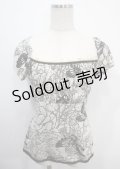 Ozz oneste / 蝶×花ptシャーリングカットソー  オフ×黒 Y-25-03-26-101-OO-TO-SZ-ZY