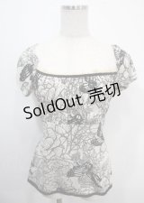 Ozz oneste / 蝶×花ptシャーリングカットソー  オフ×黒 Y-25-03-26-101-OO-TO-SZ-ZY