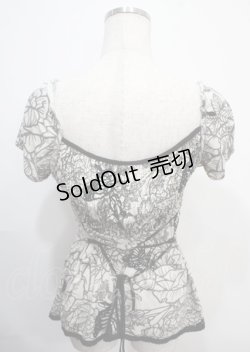 画像2: Ozz oneste / 蝶×花ptシャーリングカットソー  オフ×黒 Y-25-03-26-101-OO-TO-SZ-ZY