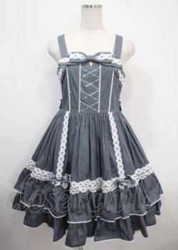 画像1: metamorphose / メアリーはしごレースジャンパースカート(無地) 1 ブルー Y-25-03-26-112-ME-OP-SZ-ZY