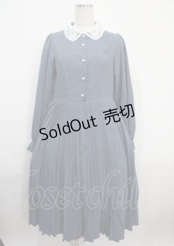 画像1: mpetit by misako / AM*レースエリプリーツワンピース L 中青 Y-25-03-26-115-LO-OP-SZ-ZY