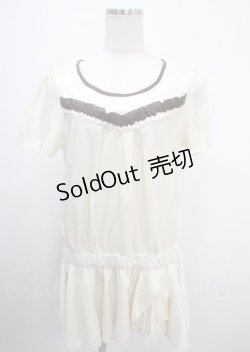 画像1: axes femme / ローウエスト半袖チュニック M 生成り Y-25-03-26-121-AX-TO-SZ-ZY
