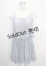 axes femme / レース切り替えワンピース M サックス Y-25-03-26-123-AX-TO-SZ-ZI