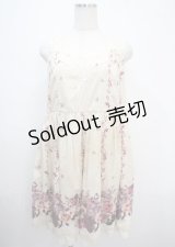 axes femme / 転写風パネル花柄ワンピース M 生成り Y-25-03-26-131-AX-OP-SZ-ZY