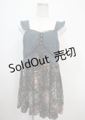 axes femme / 花柄切替ワンピース M 黒 Y-25-03-26-132-AX-OP-SZ-ZY