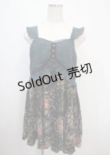 axes femme / 花柄切替ワンピース M 黒 Y-25-03-26-132-AX-OP-SZ-ZY