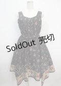 axes femme / Mulhouse Collection フラワーパネル柄イレヘムワンピース M 黒 Y-25-03-26-135-AX-OP-SZ-ZY