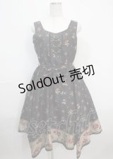 axes femme / Mulhouse Collection フラワーパネル柄イレヘムワンピース M 黒 Y-25-03-26-135-AX-OP-SZ-ZY
