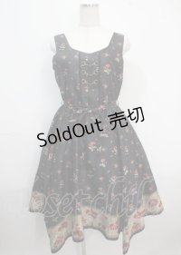 axes femme / Mulhouse Collection フラワーパネル柄イレヘムワンピース M 黒 Y-25-03-26-135-AX-OP-SZ-ZY