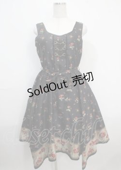 画像1: axes femme / Mulhouse Collection フラワーパネル柄イレヘムワンピース M 黒 Y-25-03-26-135-AX-OP-SZ-ZY
