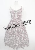 axes femme / ビッグリボン×ローズ柄ジャンパースカート F ワイン Y-25-03-26-137-AX-OP-SZ-ZY