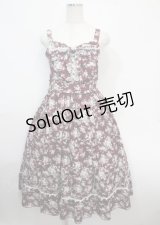 axes femme / ビッグリボン×ローズ柄ジャンパースカート F ワイン Y-25-03-26-137-AX-OP-SZ-ZY