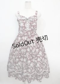 axes femme / ビッグリボン×ローズ柄ジャンパースカート F ワイン Y-25-03-26-137-AX-OP-SZ-ZY