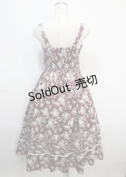 画像2: axes femme / ビッグリボン×ローズ柄ジャンパースカート F ワイン Y-25-03-26-137-AX-OP-SZ-ZY