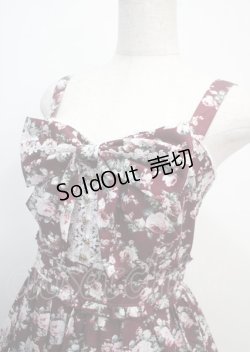 画像3: axes femme / ビッグリボン×ローズ柄ジャンパースカート F ワイン Y-25-03-26-137-AX-OP-SZ-ZY