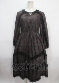 axes femme NOSTALGIE / ゴブラン風花柄ワンピース M 黒 Y-25-03-26-138-AX-OP-SZ-OS