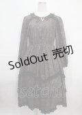 axes femme NOSTALGIE / ゴブラン風花柄ワンピース M 黒 Y-25-03-26-138-AX-OP-SZ-OS