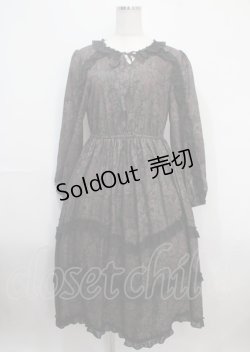 画像1: axes femme NOSTALGIE / ゴブラン風花柄ワンピース M 黒 Y-25-03-26-138-AX-OP-SZ-OS