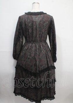 画像2: axes femme NOSTALGIE / ゴブラン風花柄ワンピース M 黒 Y-25-03-26-138-AX-OP-SZ-OS