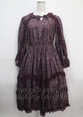 axes femme NOSTALGIE / ゴブラン風花柄ワンピース M パープル Y-25-03-26-139-AX-OP-SZ-ZT138