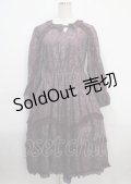 axes femme NOSTALGIE / ゴブラン風花柄ワンピース M パープル Y-25-03-26-139-AX-OP-SZ-ZT138
