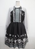 axes femme / ローズブーケ柄ワンピース M 黒 Y-25-03-26-140-AX-OP-SZ-ZI