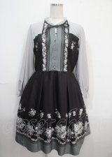 axes femme / ローズブーケ柄ワンピース M 黒 Y-25-03-26-140-AX-OP-SZ-ZI