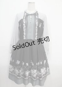 axes femme / ローズブーケ柄ワンピース M 黒 Y-25-03-26-140-AX-OP-SZ-ZI