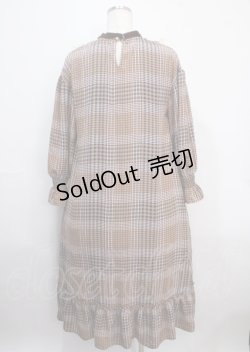 画像2: axes femme / チェックプリントロングワンピ M 茶 Y-25-03-26-142-AX-OP-SZ-ZT104