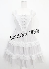 axes femme kawaii / プチリボンジャンパースカート M グレー Y-25-03-26-149-AX-OP-SZ-ZY