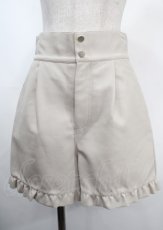 画像1: 【SALE】axes femme POETIQUE / フェイクレザーハイウエストショートパンツ M ベージュ Y-25-03-26-171-AX-PA-SZ-ZT220 (1)