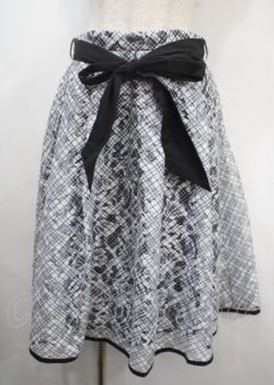 画像1: axes femme POETIQUE / チェックプリントレーススカート M 黒 Y-25-03-26-172-AX-SK-SZ-OS