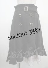 axes femme POETIQUE / 連ボタンイレヘムスカート M 黒 Y-25-03-26-175-AX-SK-SZ-ZY