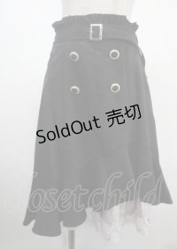 axes femme POETIQUE / 連ボタンイレヘムスカート M 黒 Y-25-03-26-175-AX-SK-SZ-ZY