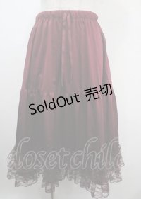 axes femme kawaii / レースフリルペチスカート M ワイン Y-25-03-26-177-AX-SK-SZ-OS