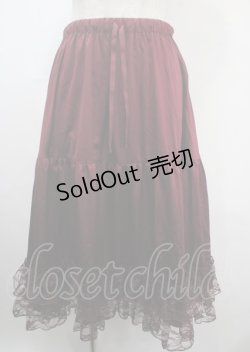画像1: axes femme kawaii / レースフリルペチスカート M ワイン Y-25-03-26-177-AX-SK-SZ-OS