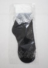 axes femme POETIQUE / レースフリルクルー丈ソックス  黒 Y-25-03-26-021-AX-ZA-SZ-ZT422