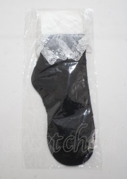 画像1: axes femme POETIQUE / レースフリルクルー丈ソックス  黒 Y-25-03-26-021-AX-ZA-SZ-ZY
